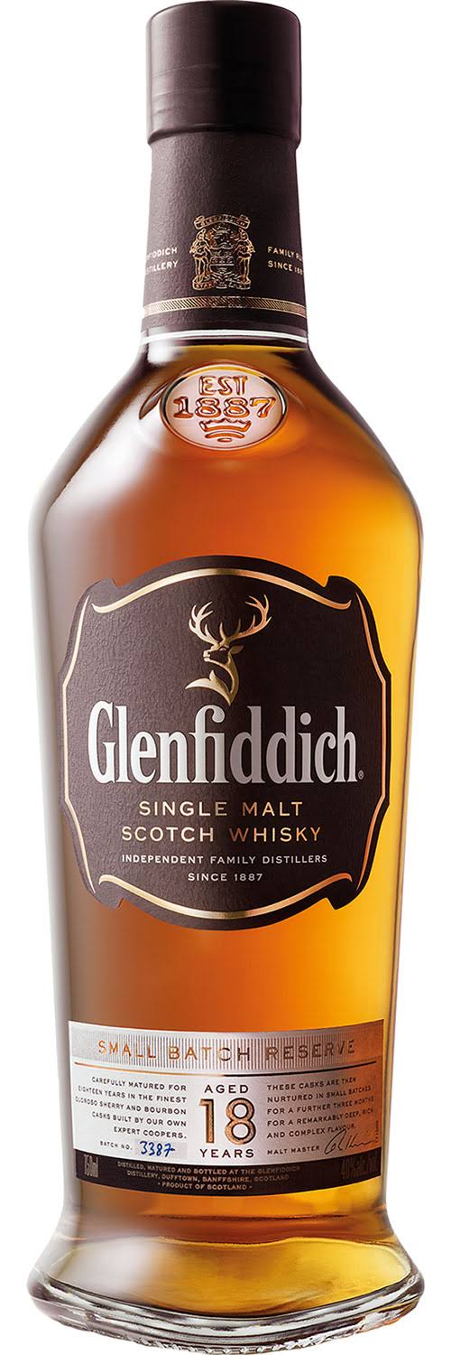 Glenfiddich 18 Year Old Single Malt Scotch Whisky 750ml Bottle