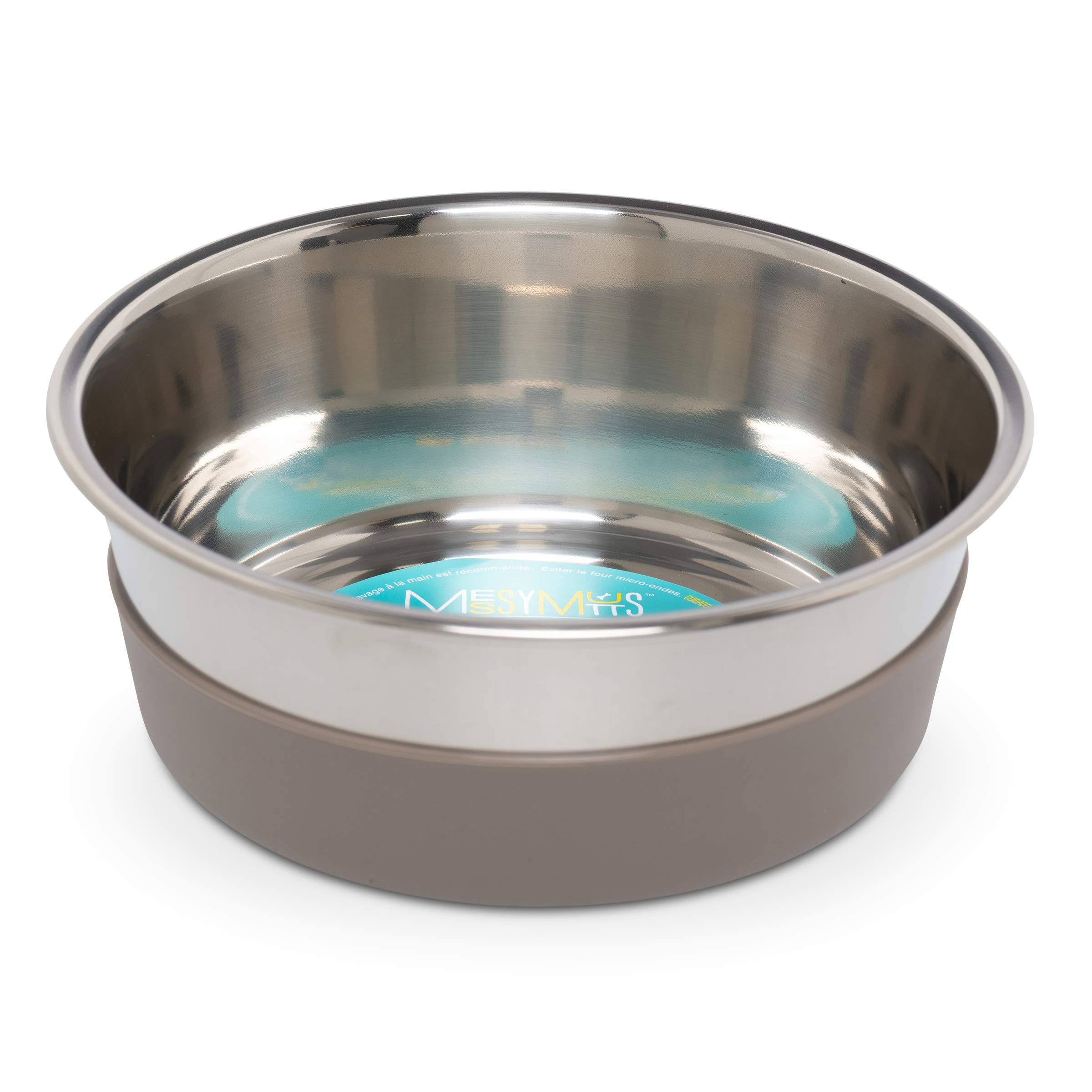 Messy Mutts - Stainless Steel Dog Bowl with Non-Slip Removable Silicone Base Large