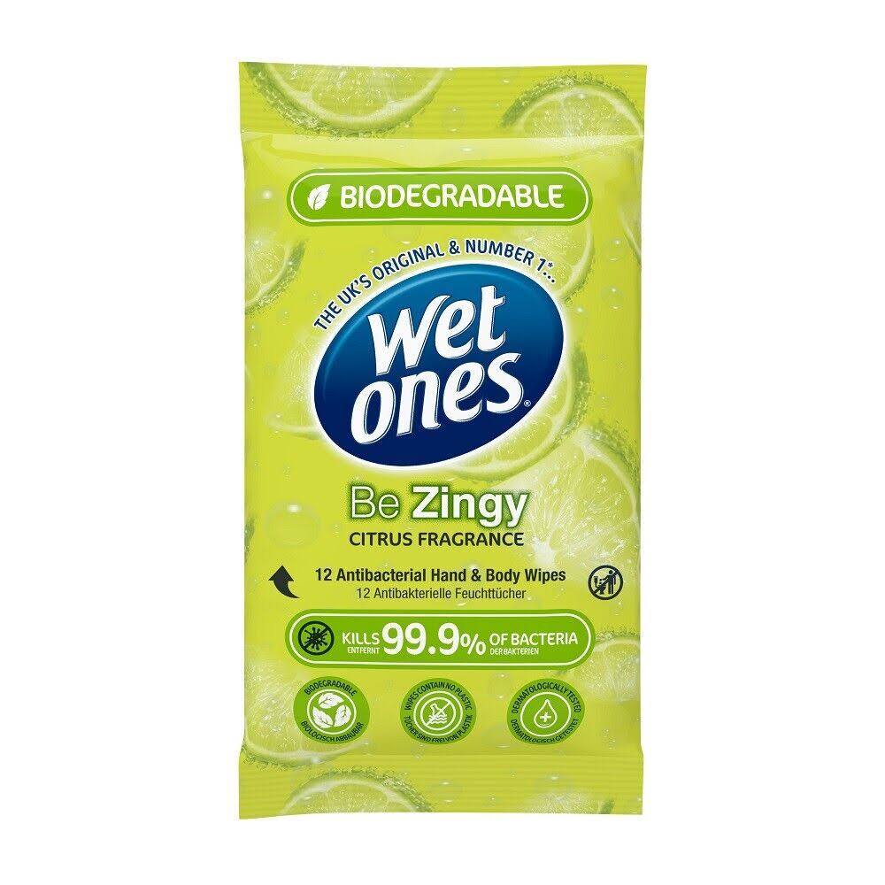 Wet Ones Biodegradable Hand Wipes Be Zingy -12 Wipes