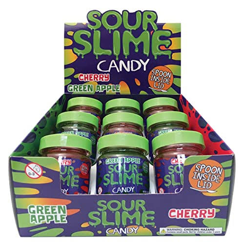 Boston America Corp Sour Slime Candy - Green Apple & Cherry
