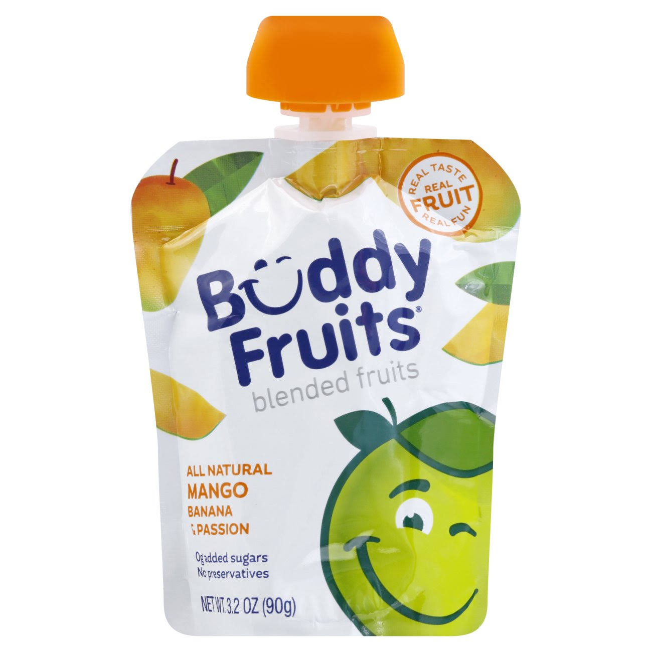 Buddy Fruits Pure Blended Fruit, Mango Passion & Banana - 3.2 oz pouch