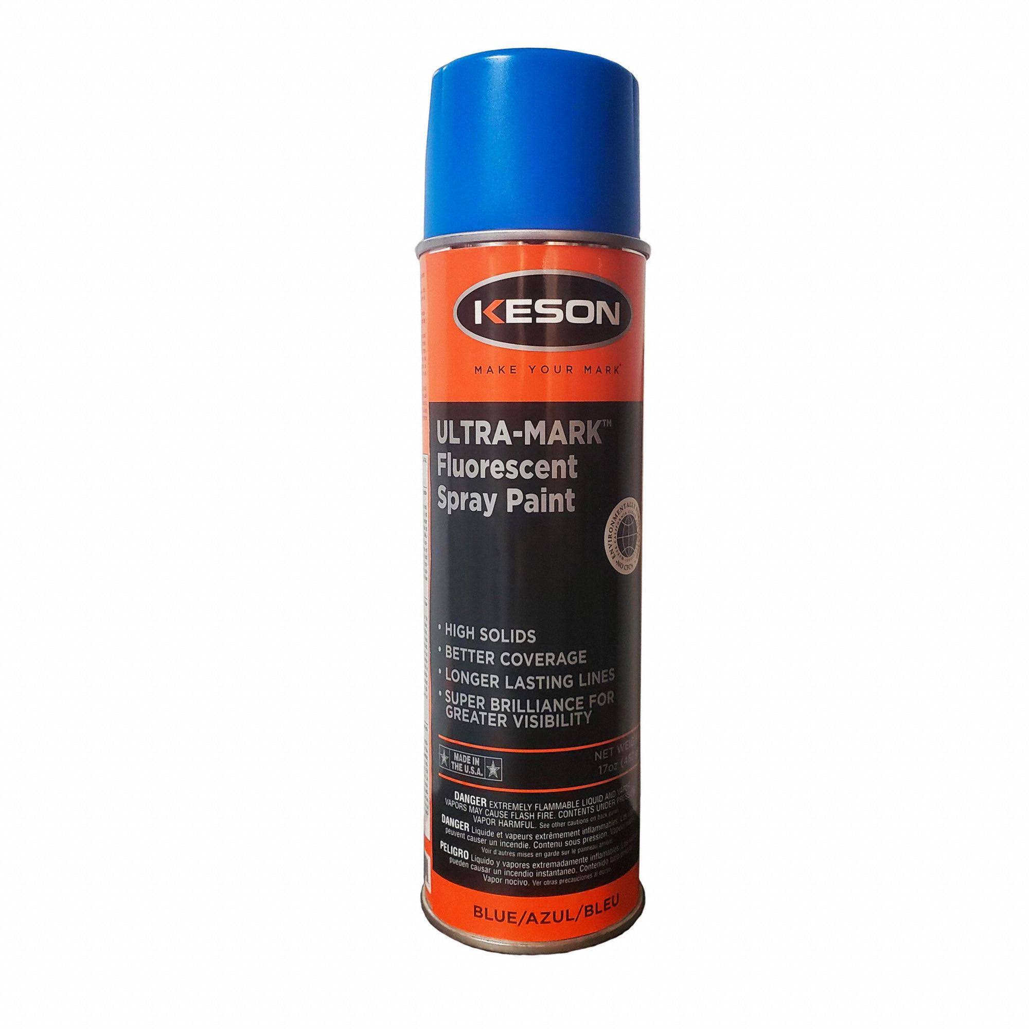 Keson Ultra-mark Fluorescent Spray Marker - Blue, 20oz