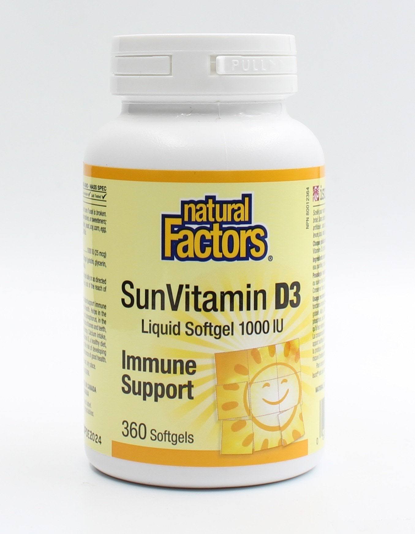 Natural Factors Vitamin D3 1000 IU, 360 Capsules