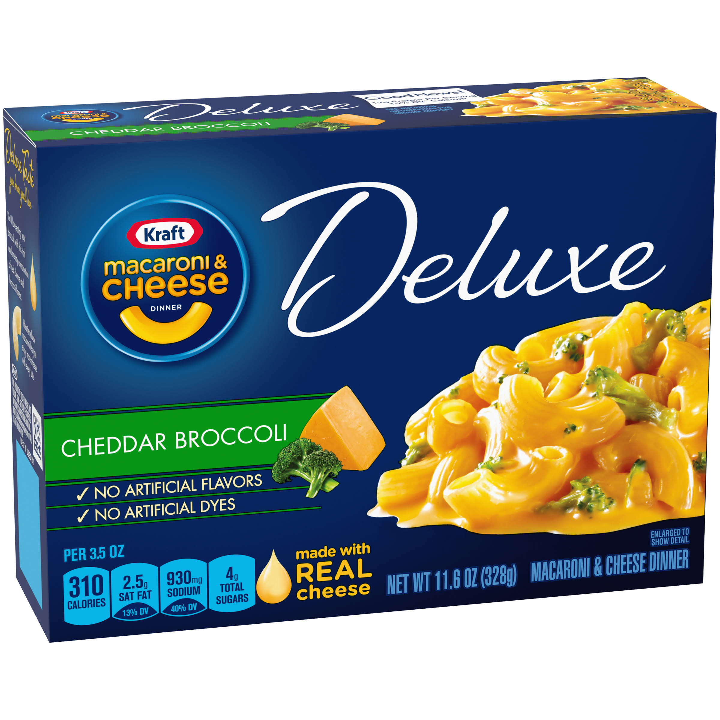Kraft Deluxe Macaroni & Cheese Dinner, Cheddar Broccoli - 11.6 oz