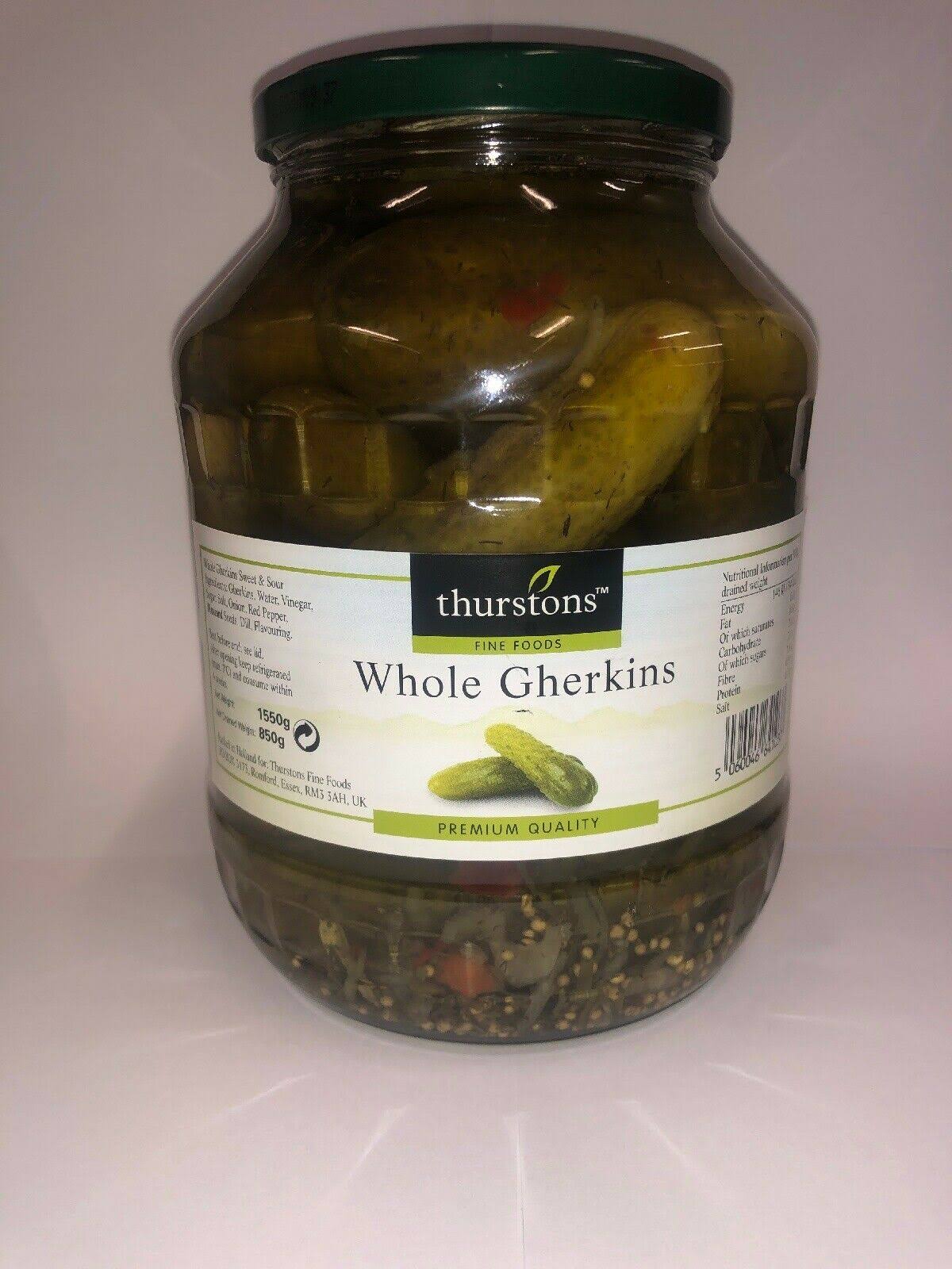 Thurstons Premium Quality Whole Gherkins in Vinegar 1550G