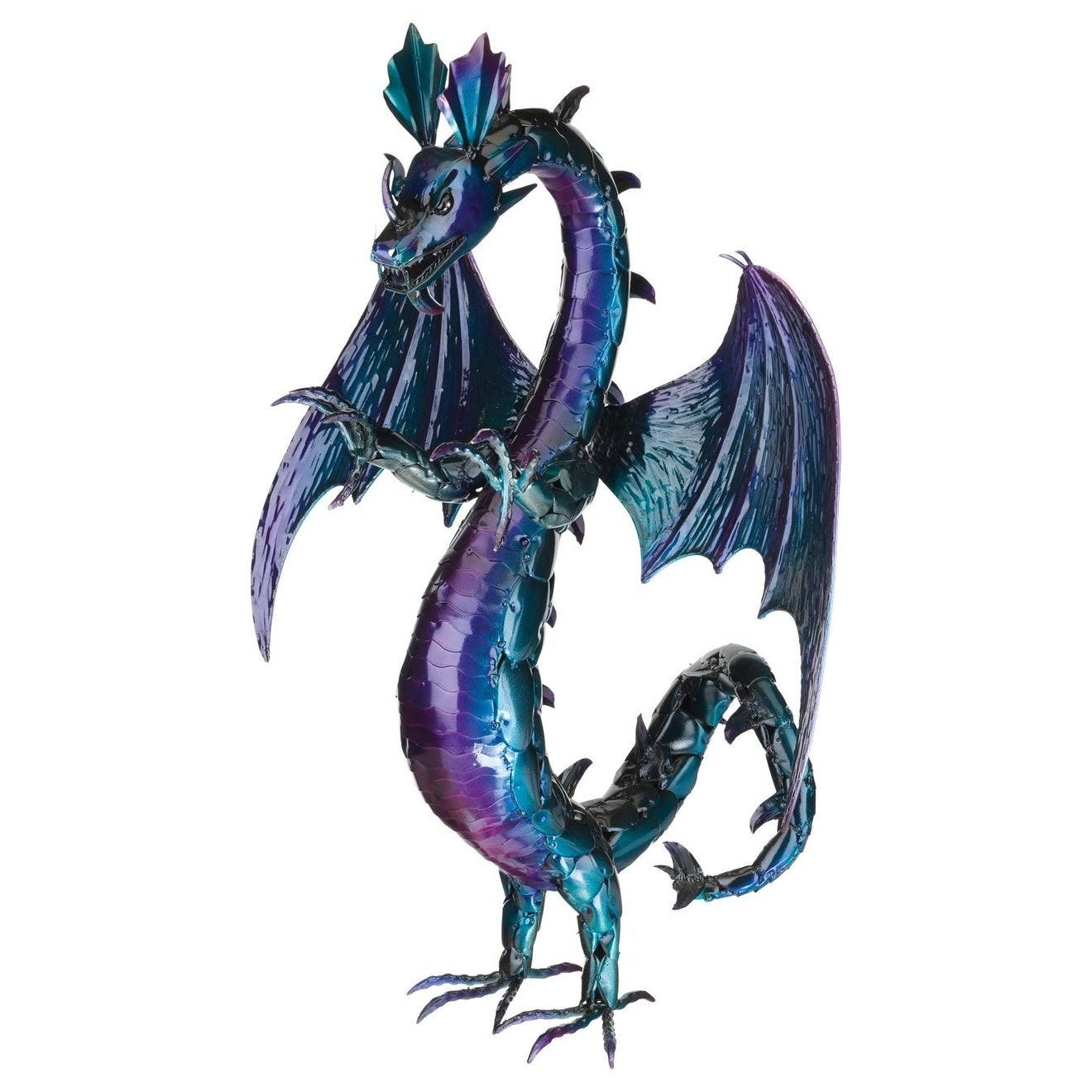 Regal Art & Gift 12693 28 in. Purple Serpent Dragon Decor Pewter