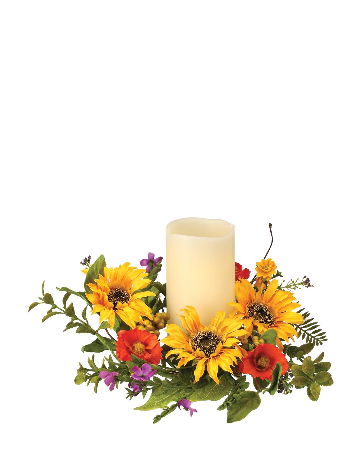 Regency International Floral Sunflower - Sunflower & Poppy Candle Ring