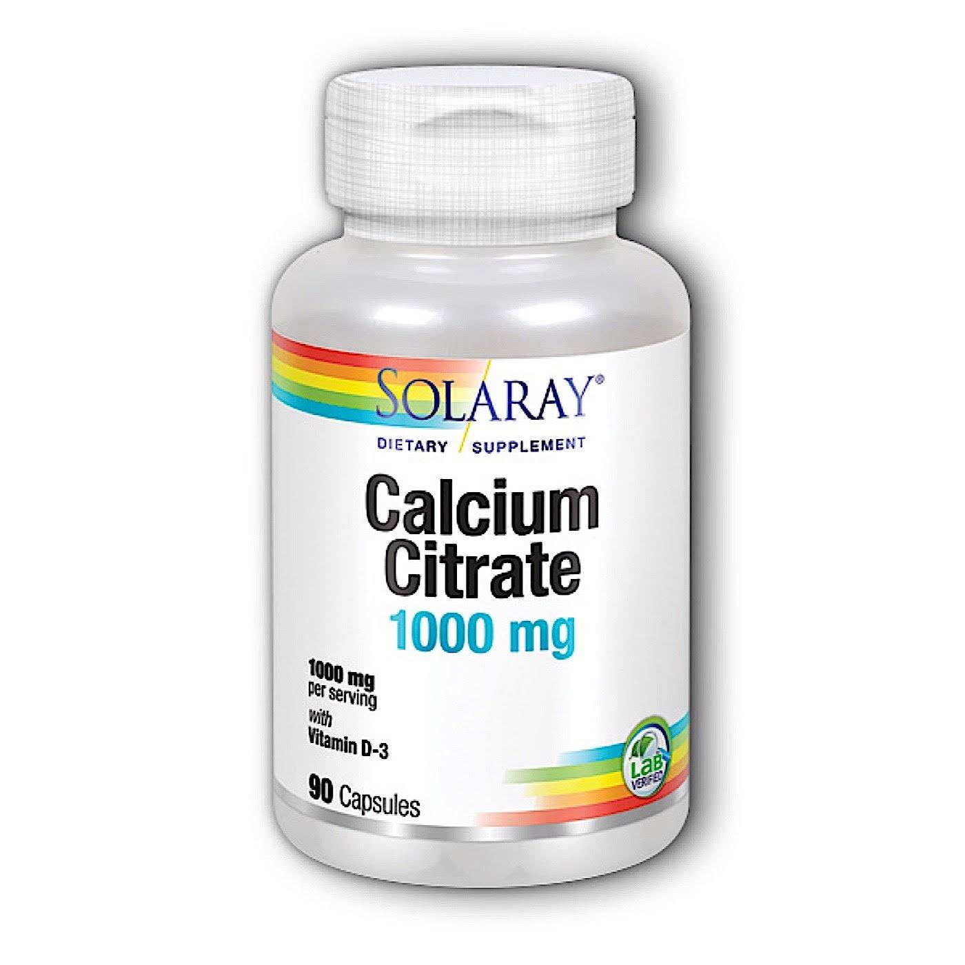 Solaray - Calcium Citrate 1000 mg with Vitamin D3 - 90 Capsules