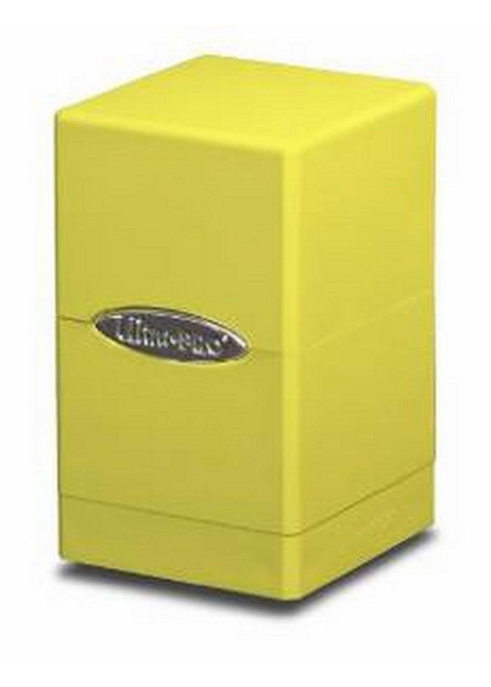Ultra Pro Satin Tower Deck Box - Holds 100 Sleeved Cards, Bright Yellow
