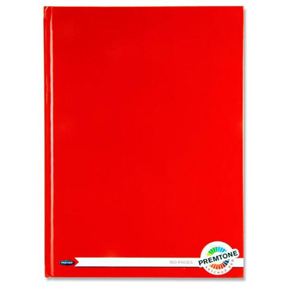 PREMTO A4 160pg HARDCOVER NOTEBOOK - KETCHUP RED