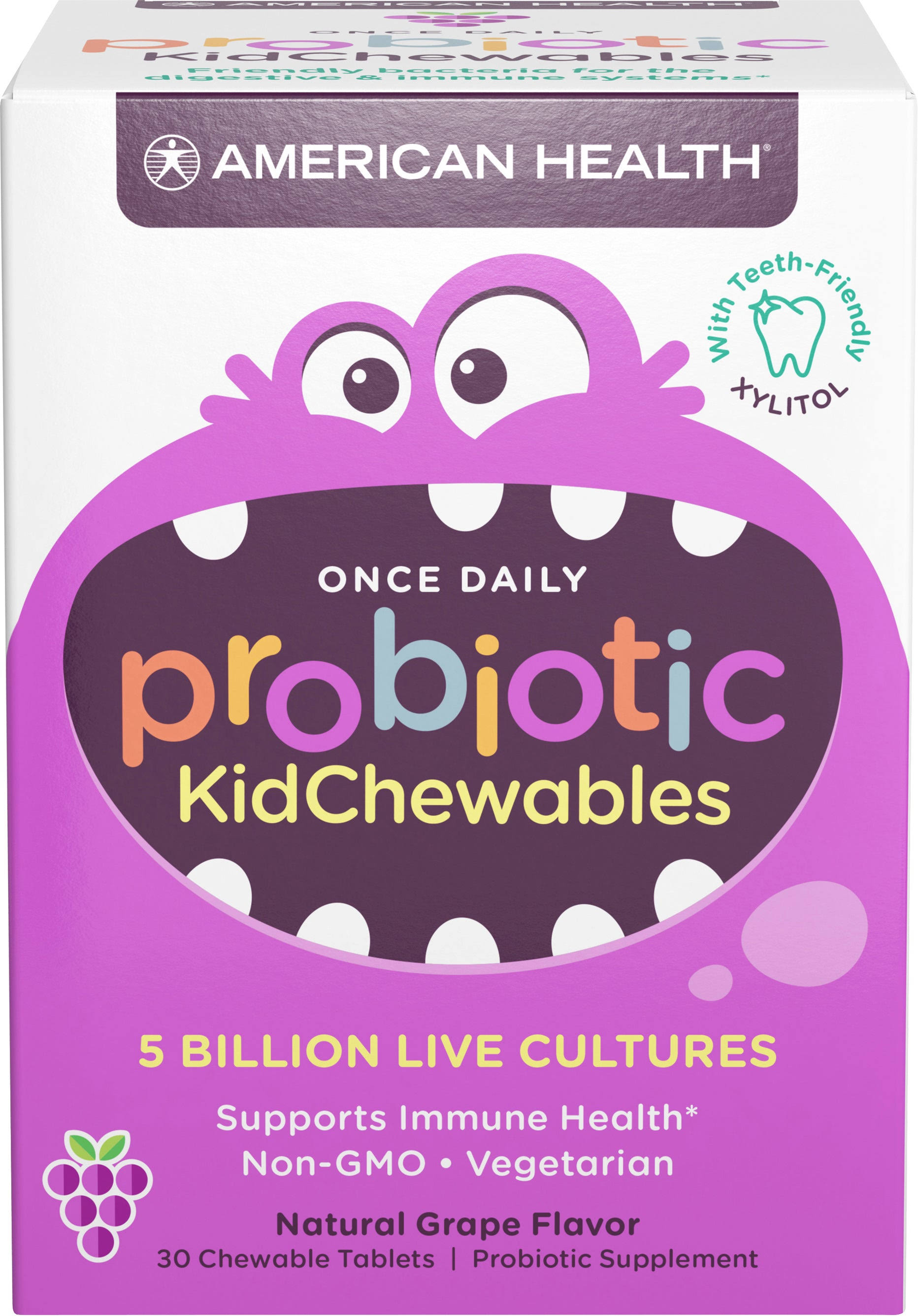 American Health Probiotic Kid Chewables Grape 30 Tablets