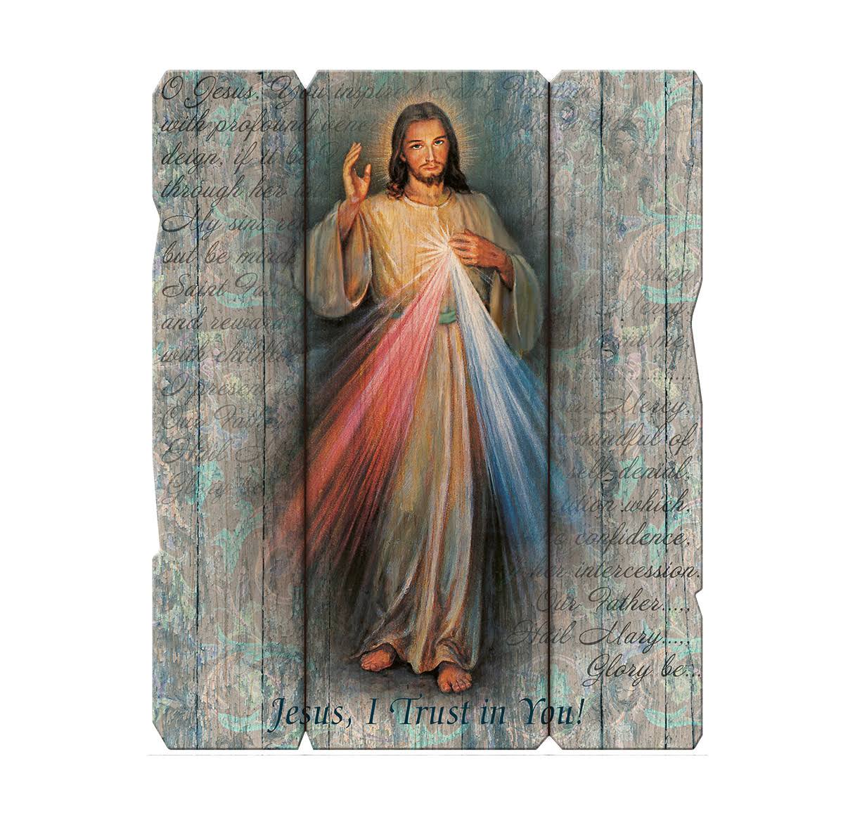 Divine Mercy Large 11 1/4x14" Vintage Plaque with Hanger