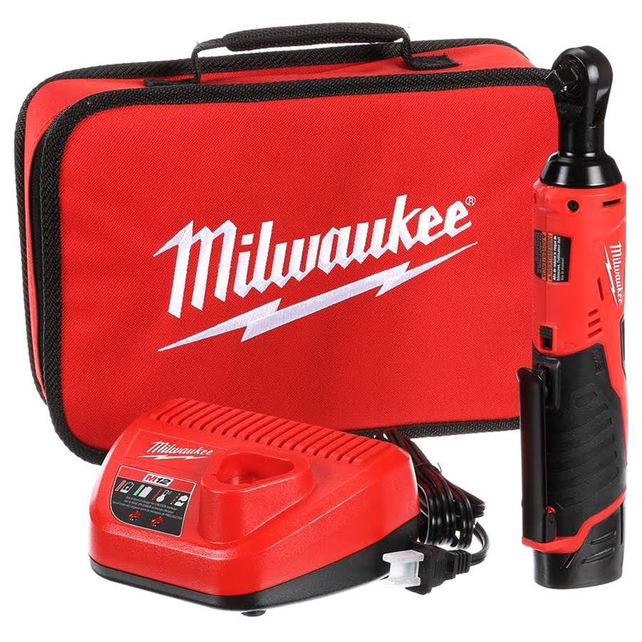 Milwaukee 245721 M12 Cordless Ratchet Impact Wrench Kit