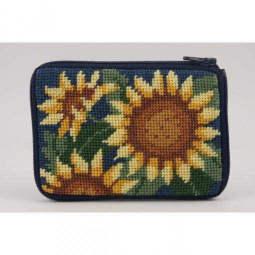 Stitch & Zip Coin / Credit Card Case Needlepoint Kit - SZ134 Sunflower