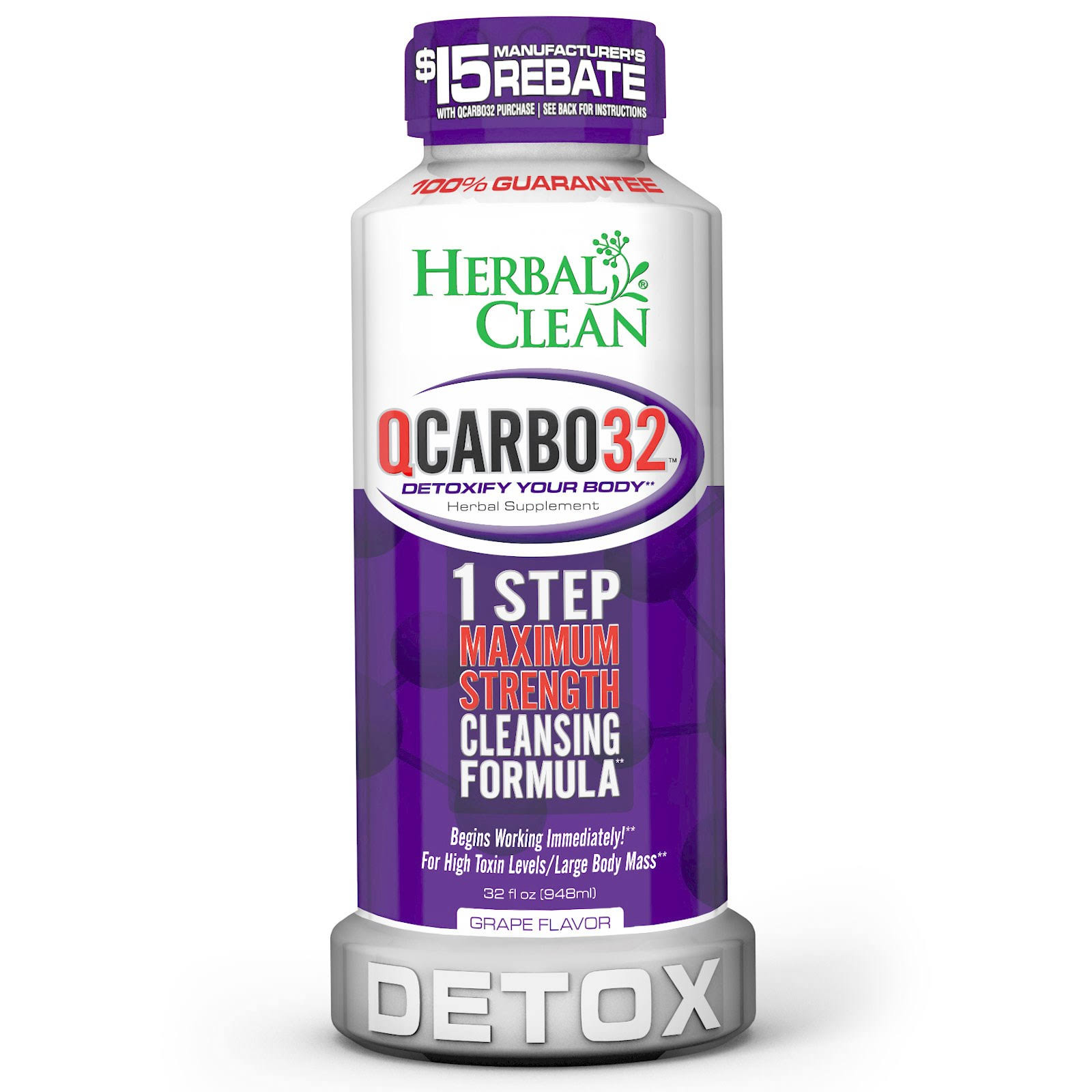 Herbal Clean Qcarbo32 Detox - Grape, 948ml