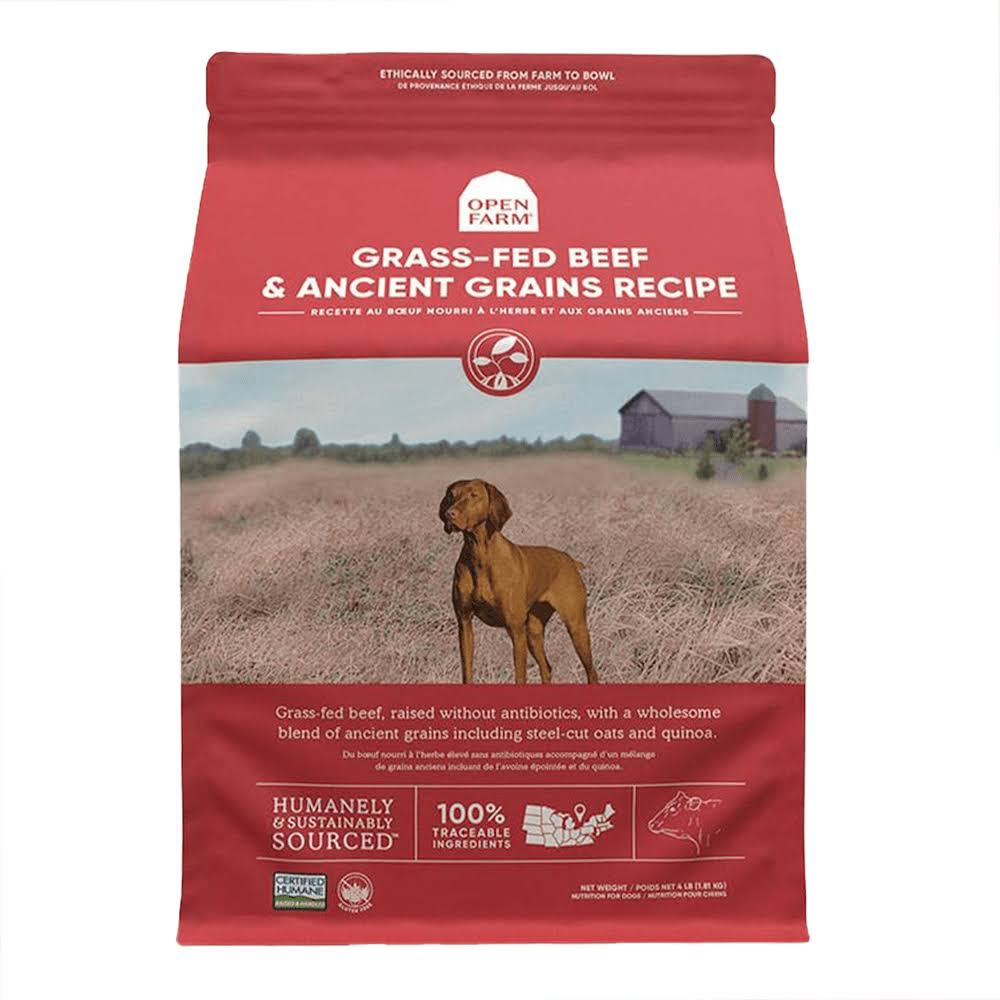Open Farm Grass-Fed Beef & Ancient Grains Dry Dog Food 22lb