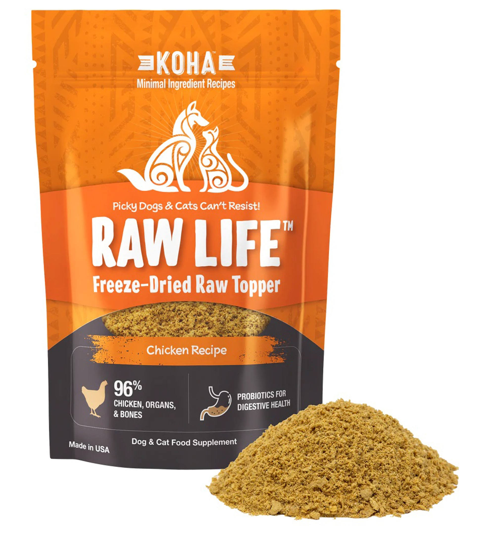 Koha Freeze-Dried Raw Topper Chicken Recipe for Dogs and Cats 8oz