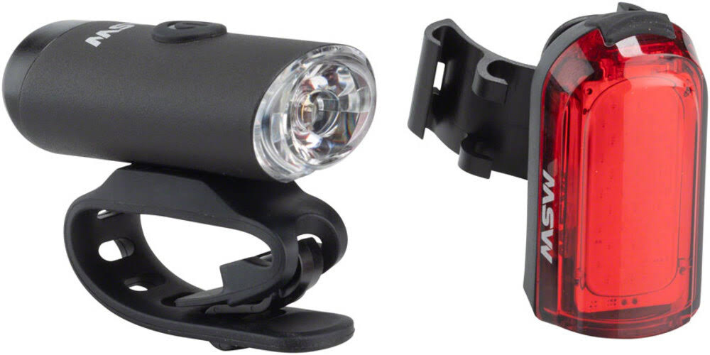 MSW Tigermoth 100 USB Lightset, 100 Lumen Headlight and 20 Lumen Taillight - Black