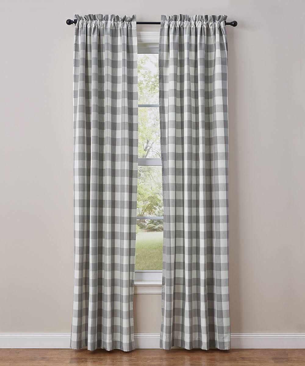 Park Designs Dove Gray & White Check Wicklow Curtain Panel - Set of Two One-Size