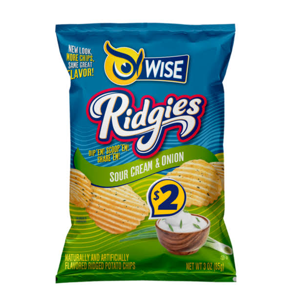 Wise Sour Cream & Onion Ridgies - 4 Ounces - Billy's Marketplace - Delivered by Mercato