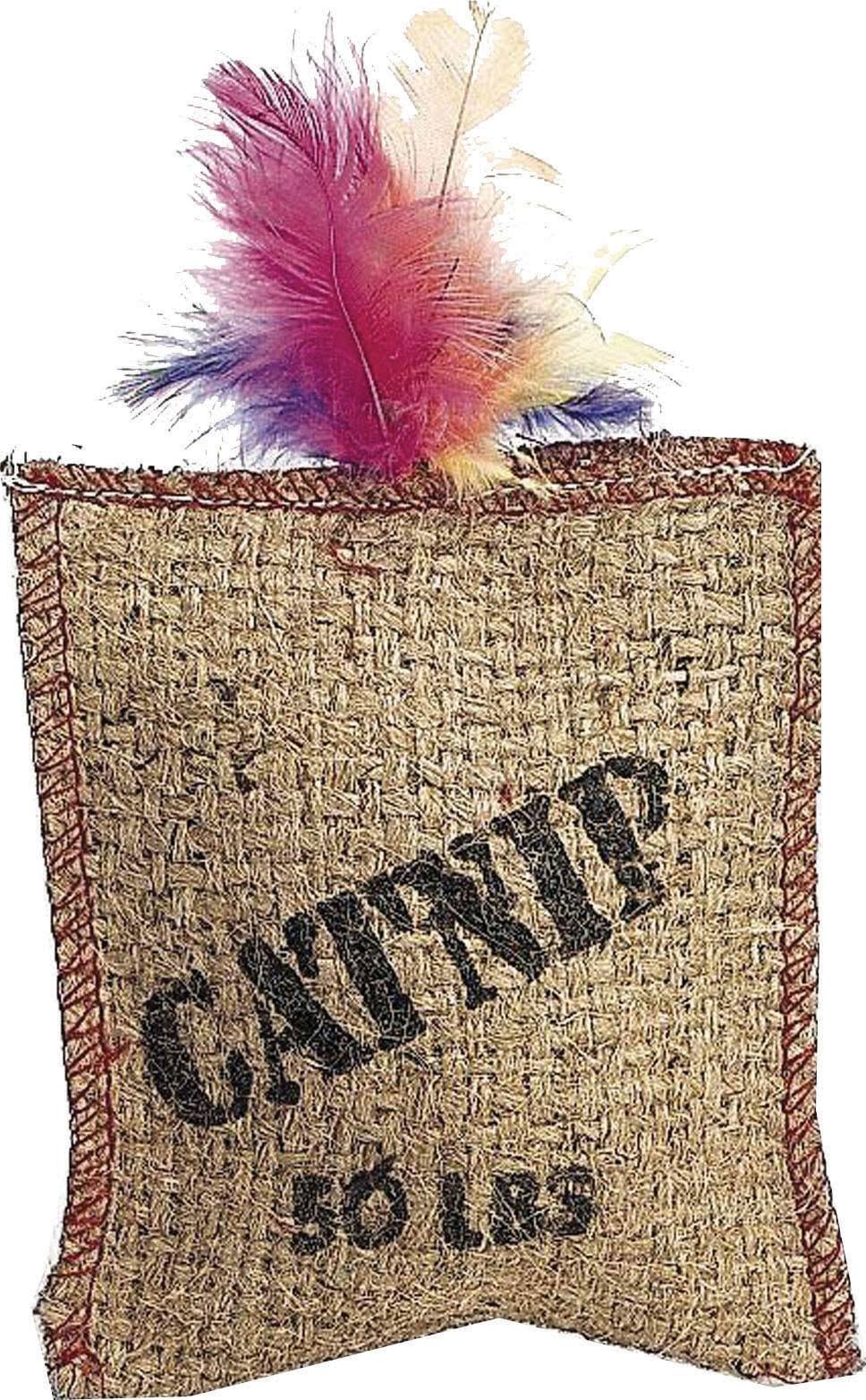 Ethical Jute and Feather Sack Cat Toy - with Catnip, 3 Pack