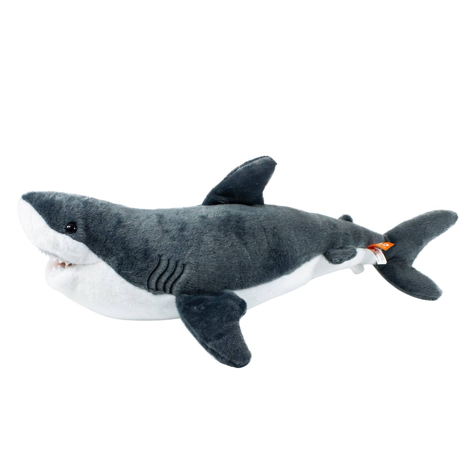 Wild Republic Cuddlekins Great Shark Cuddly Plush Toy - 54cm, White and Gray