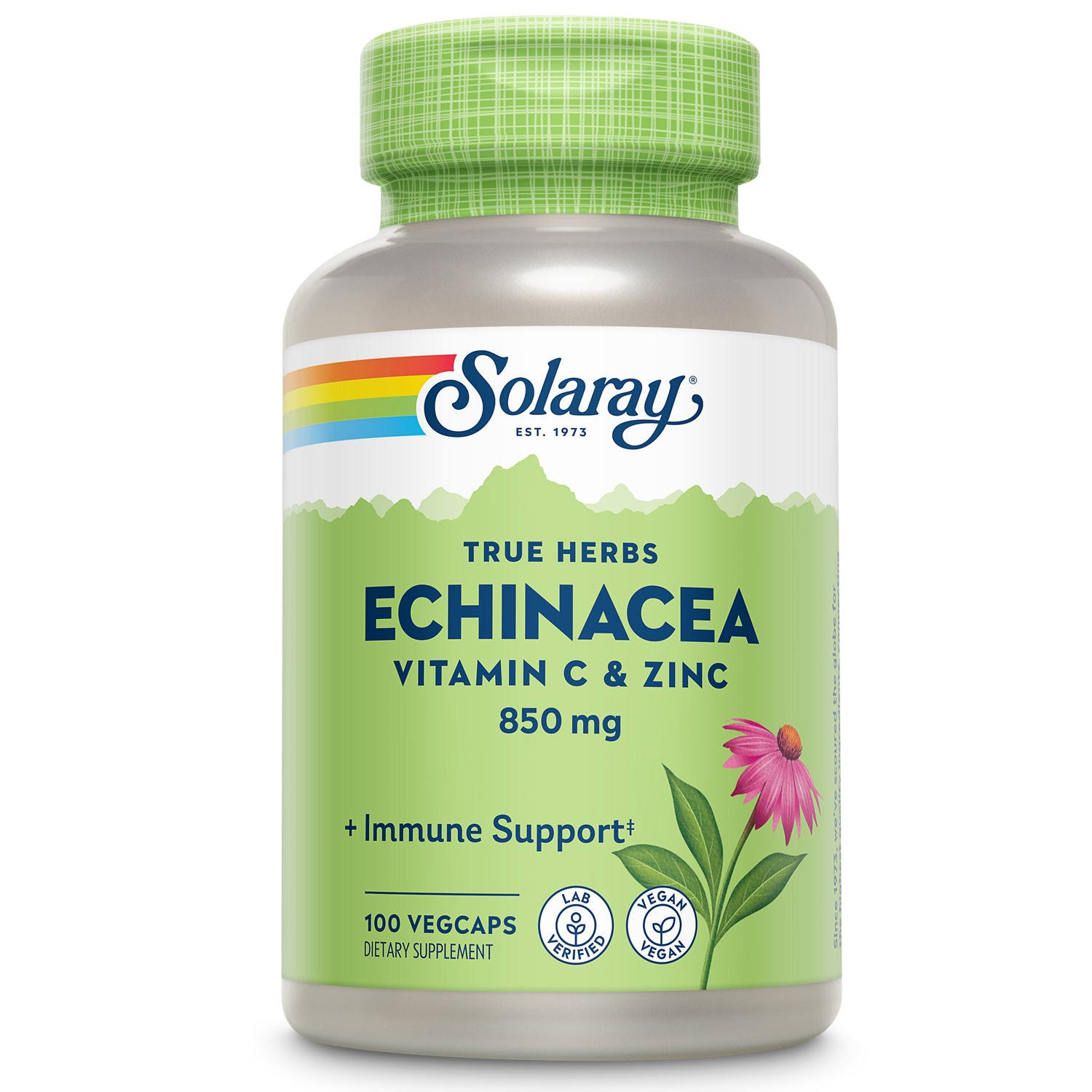 Solaray Echinacea with Vitamin C & Zinc - 850mg, 100 Capsules