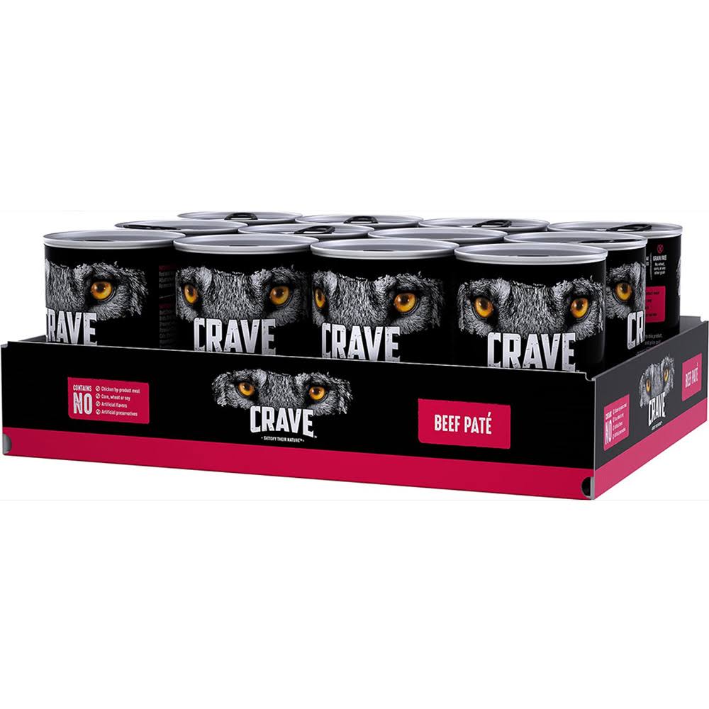 Crave Beef Pate Grain-free Canned Dog Food, 12.5-oz, Case of 12