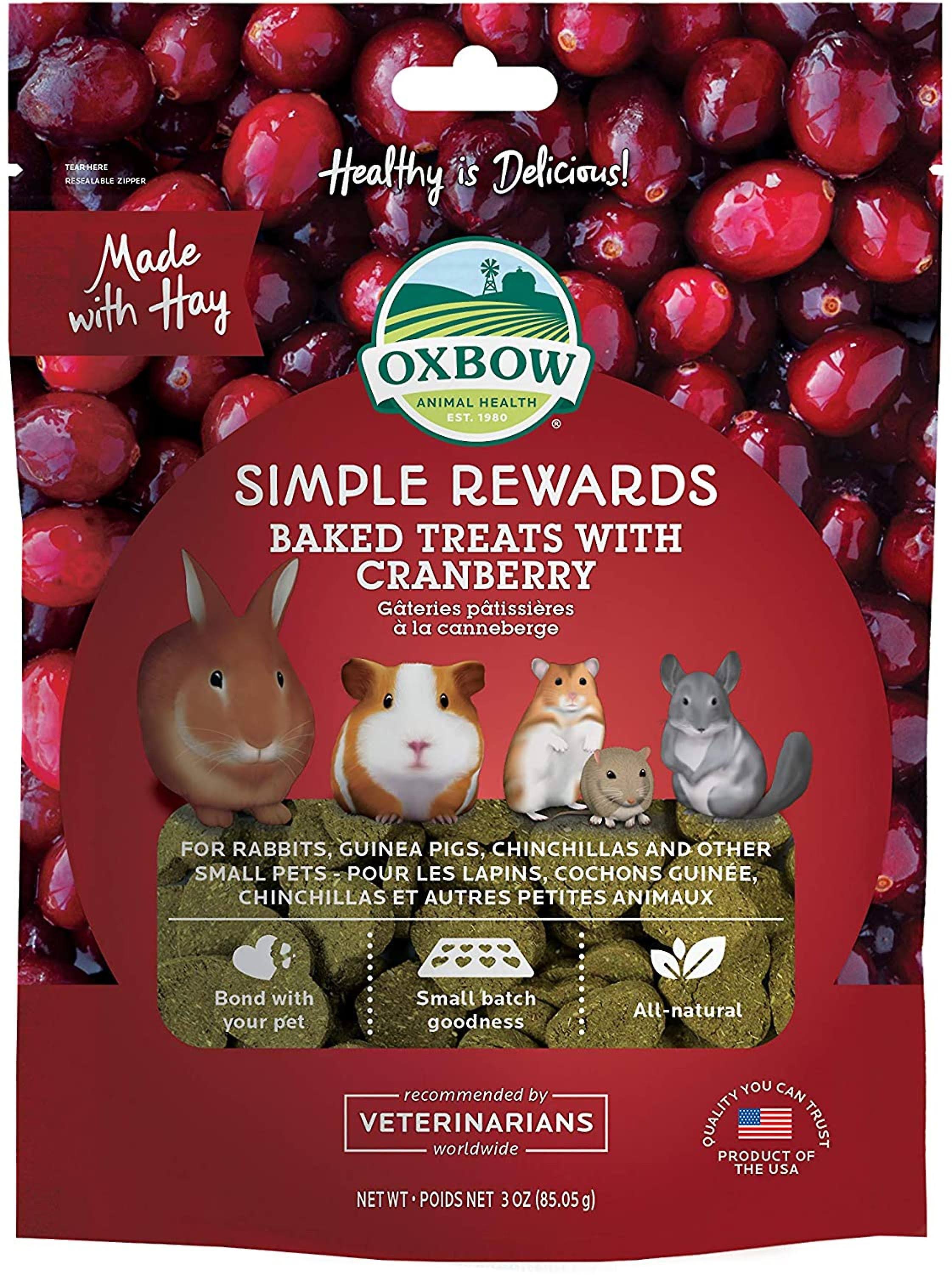 Oxbow Simple Rewards Baked Treats - Cranberry - 60g