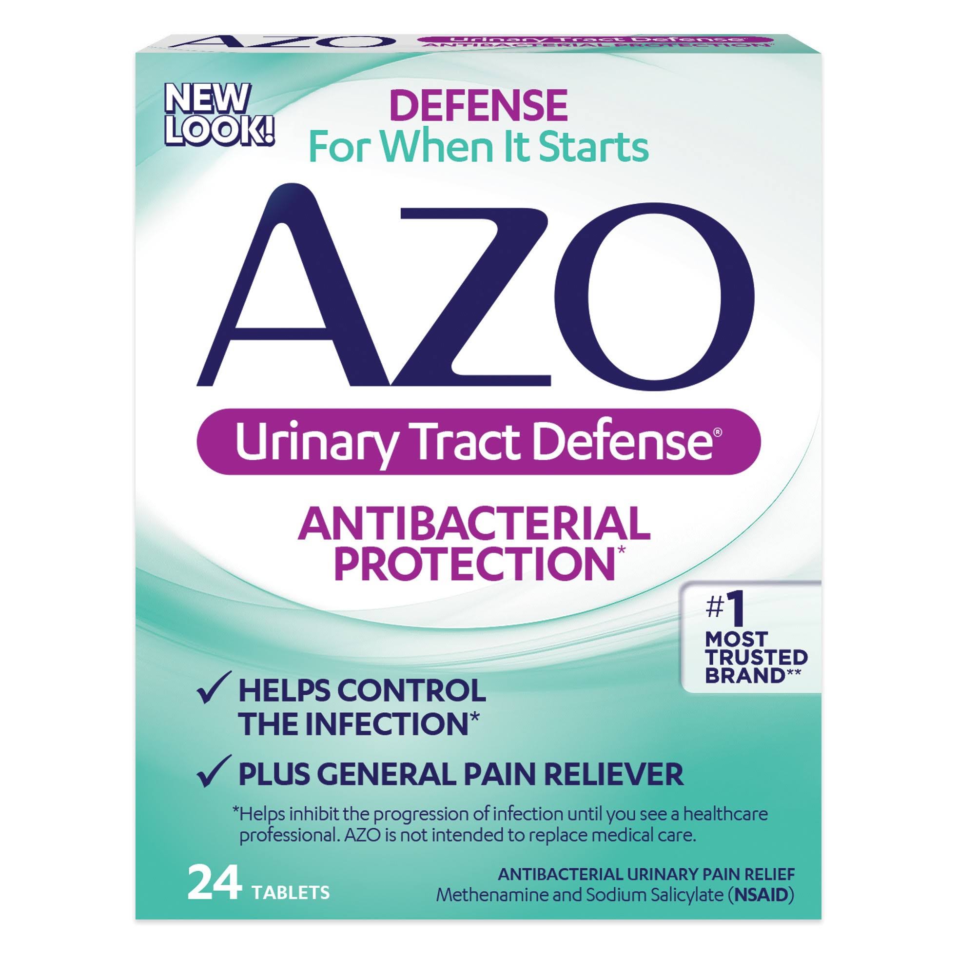 Azo Urinary Tract Defense Antibacterial Urinary Pain Relief Medicine - 24ct