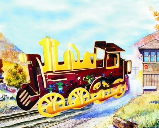 Puzzled Rolling Locomotive Wooden Illuminated 3D Puzzle