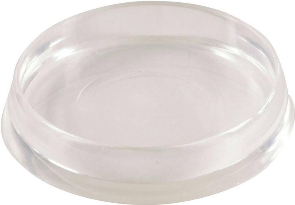 Shepherd Hardware 9088 Smooth Plastic Furniture Cups - Clear, 4pk, 1 7/8"