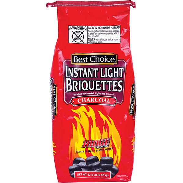 Best Choice Instant Light Briquettes Charcoal - 12.5 Pounds - Fligner's Market - Delivered by Mercato