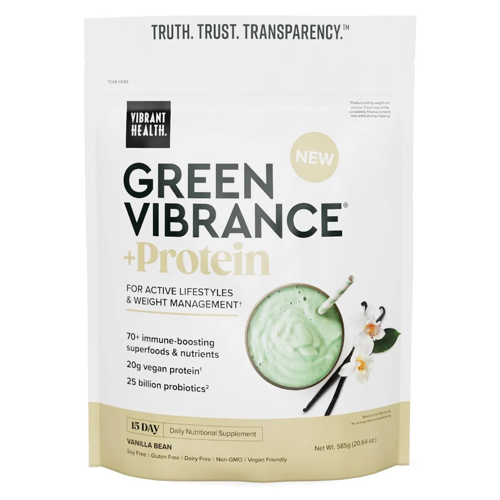 Vibrant Health Green Vibrance with Protein, 15 Day, 581.13g (20.4987 oz)