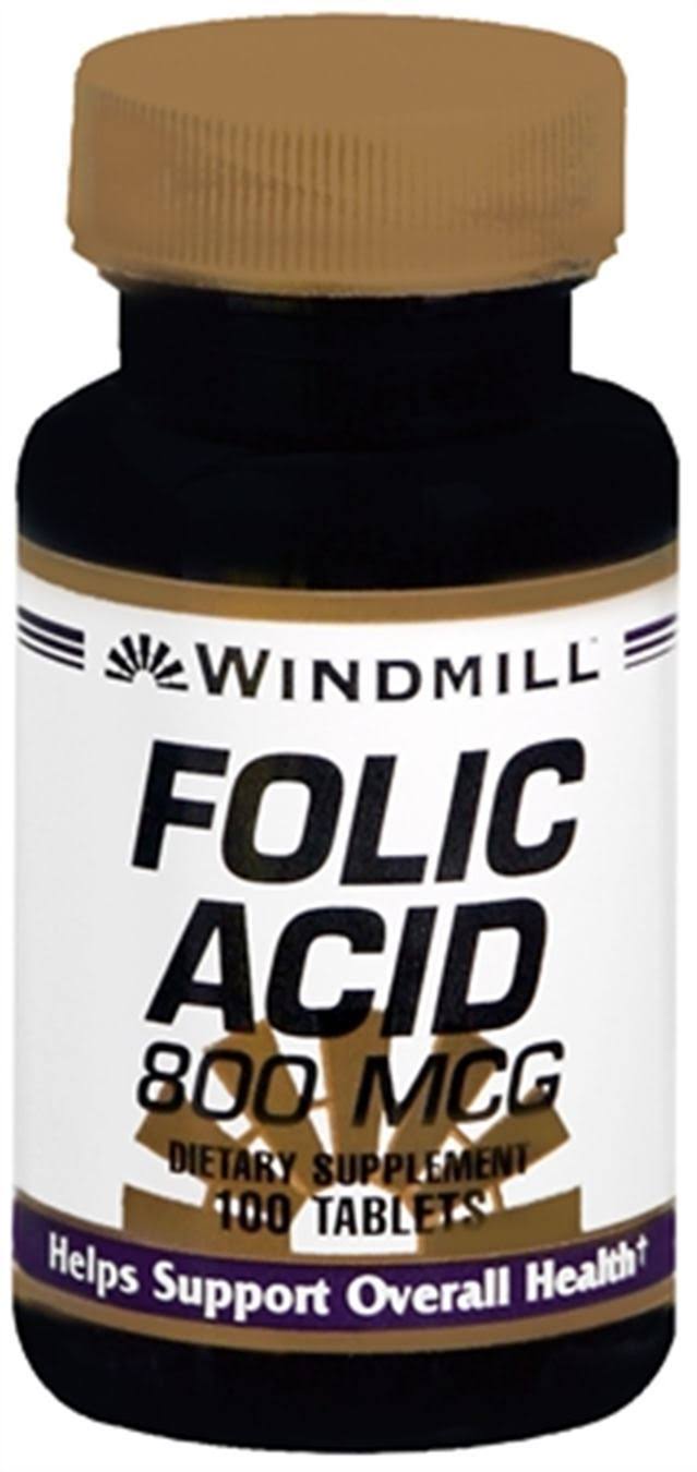 Windmill Folic Acid - 800 mcg, 100 ct