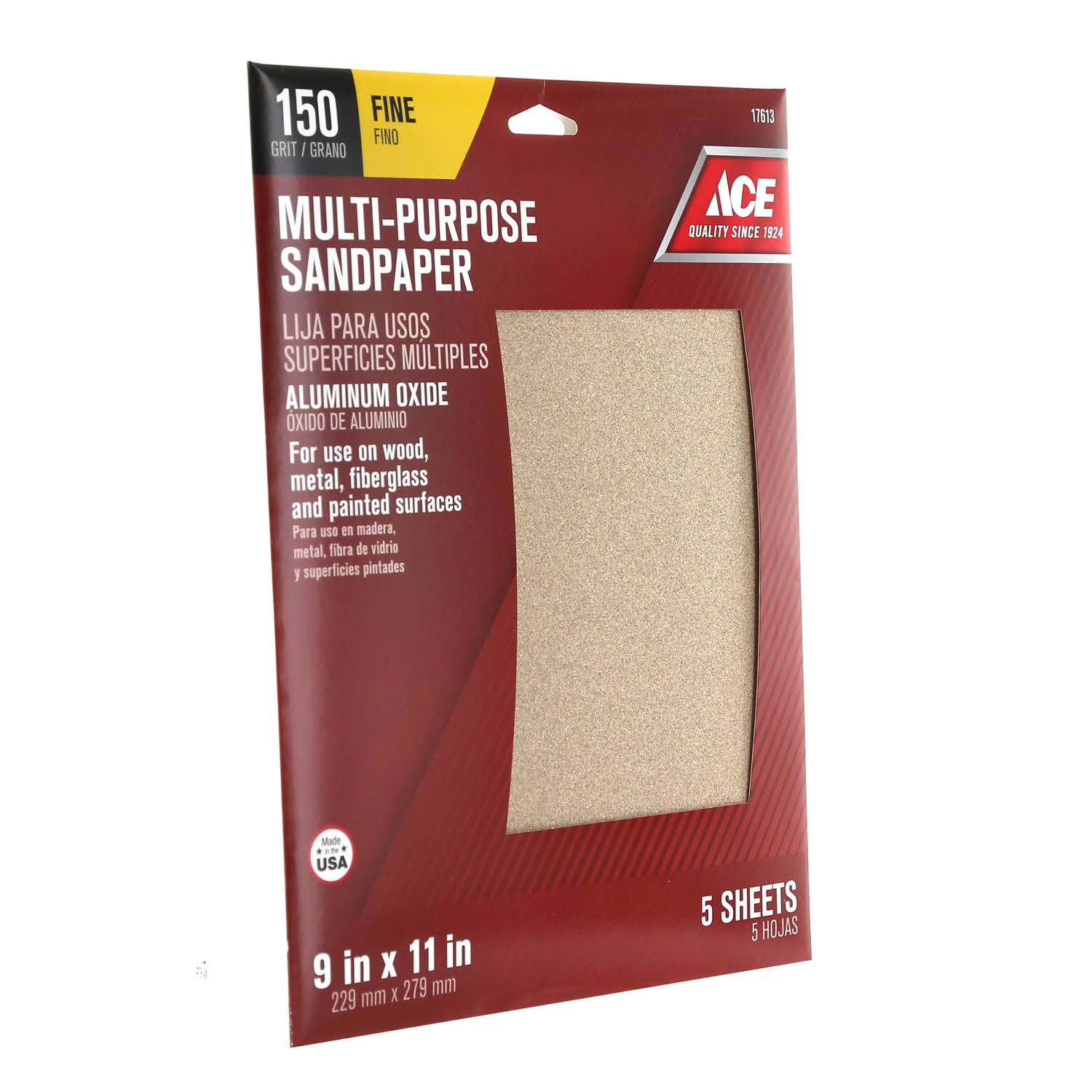 Ace Multi0Surface Sandpaper - Fine, 150 Grit, 5 ct