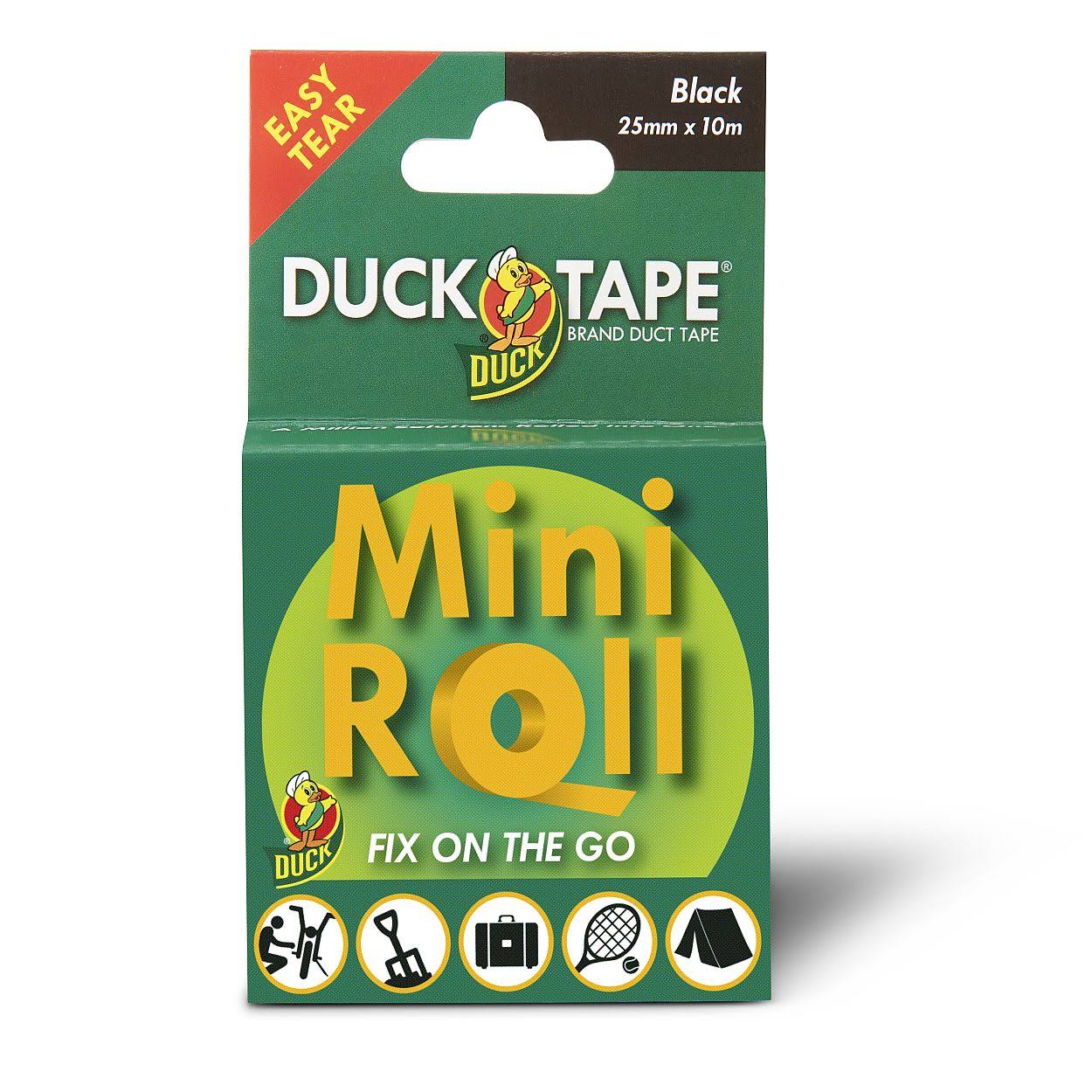 Duck Tape Mini Roll 25mm x 10m Black