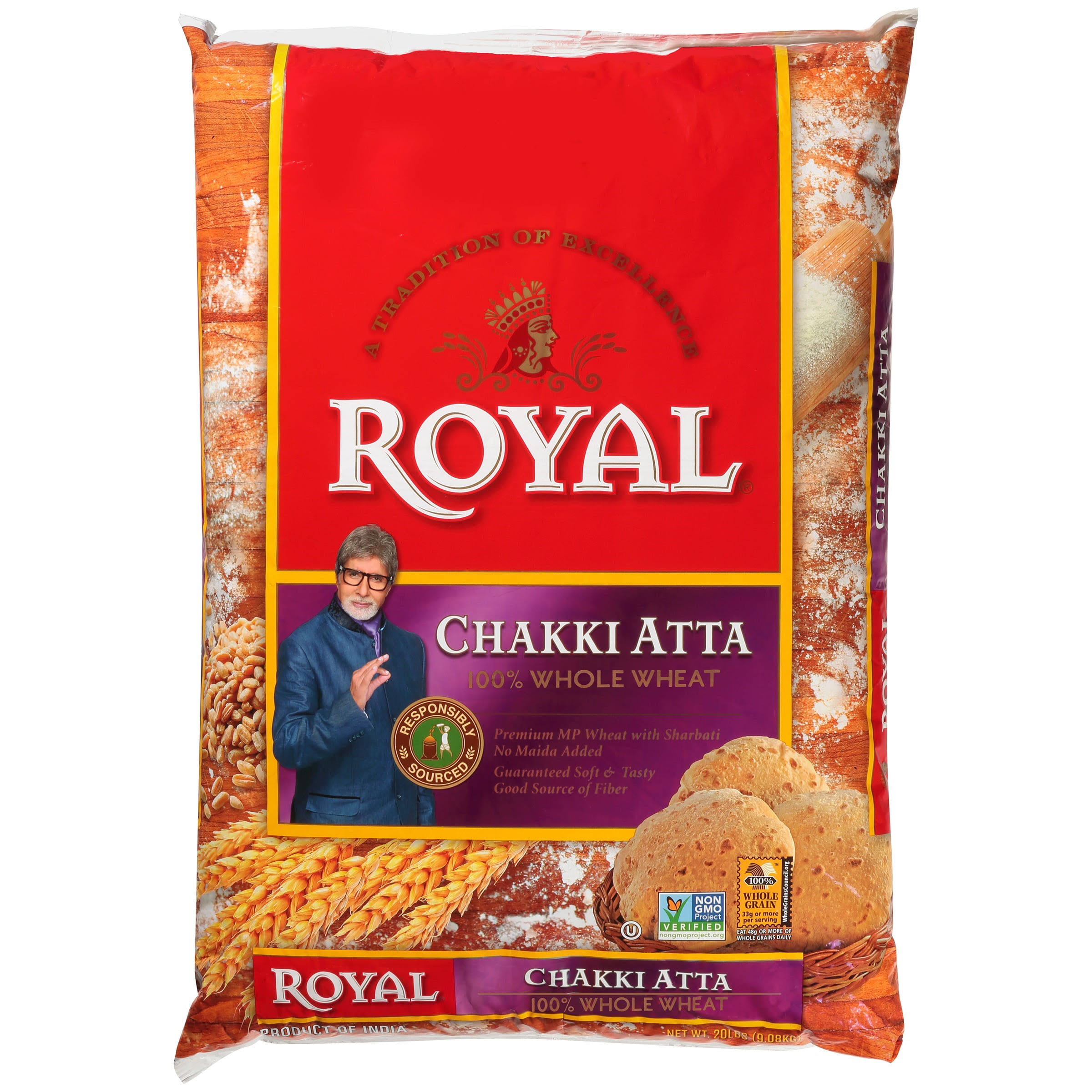 Royal Chakki Atta Flour, 20 Pound