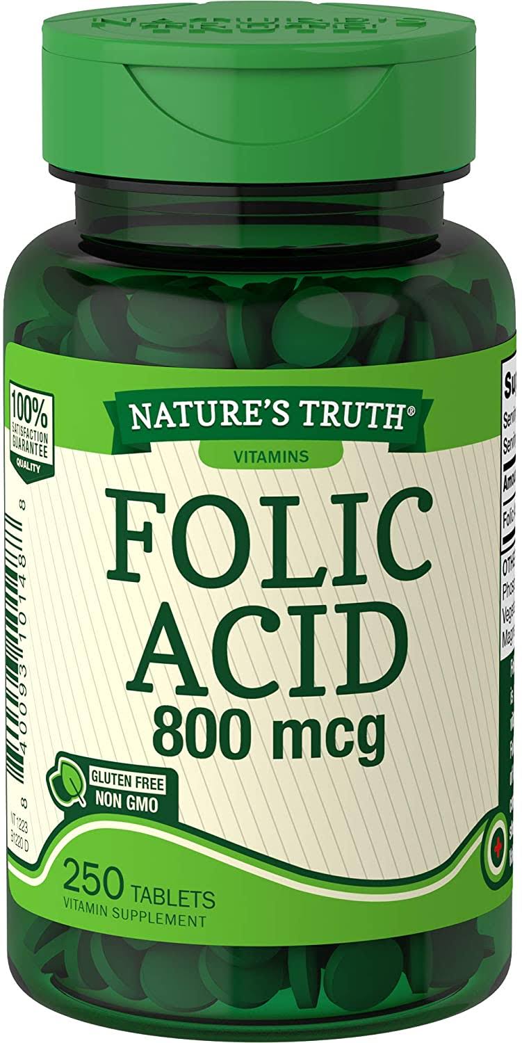 Nature's Truth Folic Acid Herbal Supplement - 250 Count