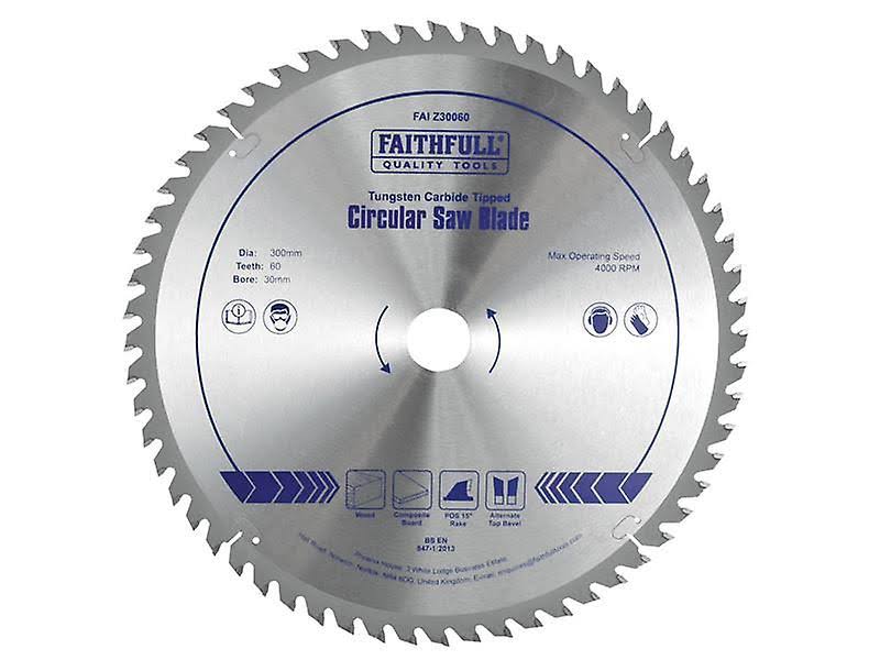 Faithfull Circular Saw Blade Tungsten Carbide Tipped 216 x 30 x 60 Tooth 