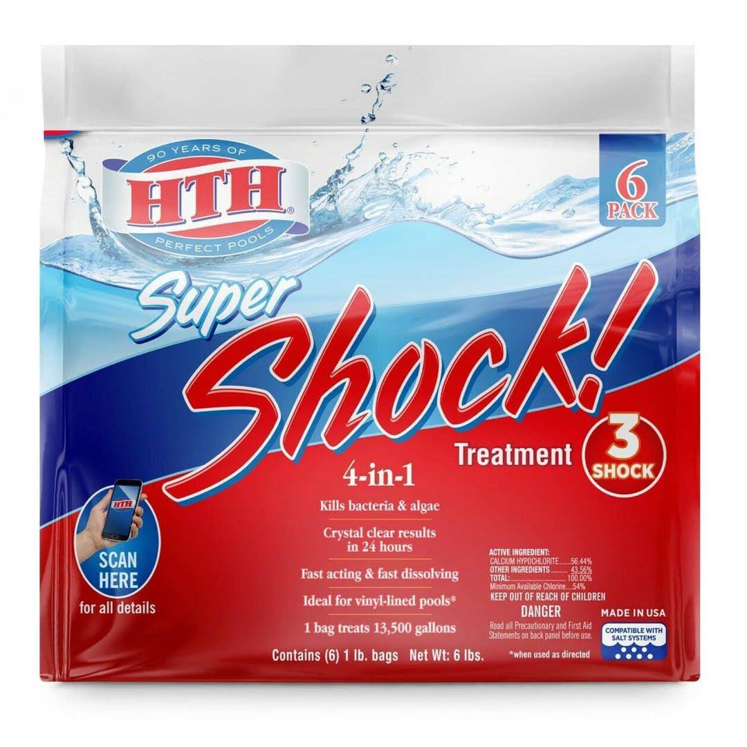 Hth Super Shock Pool Treatment - 6 Bags 1 lb Each