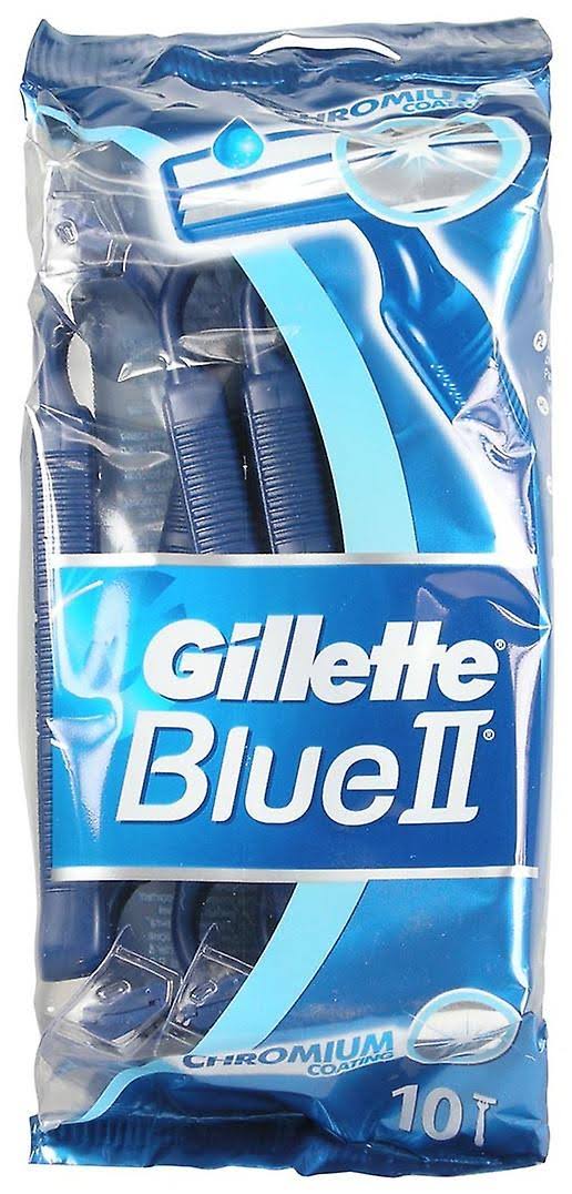 Gillette Blue II Chromium Mens Disposable Razors - 10pk