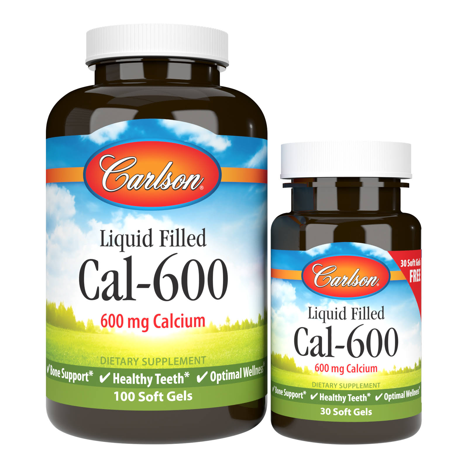 Carlson Labs Liquid Cal-600 600mg - 100 + 30 softgels