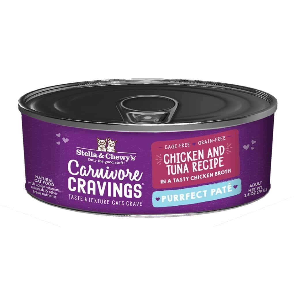 Stella & Chewy's Cat Carnivore Cravings Pate Chicken & Tuna, 2.8-oz