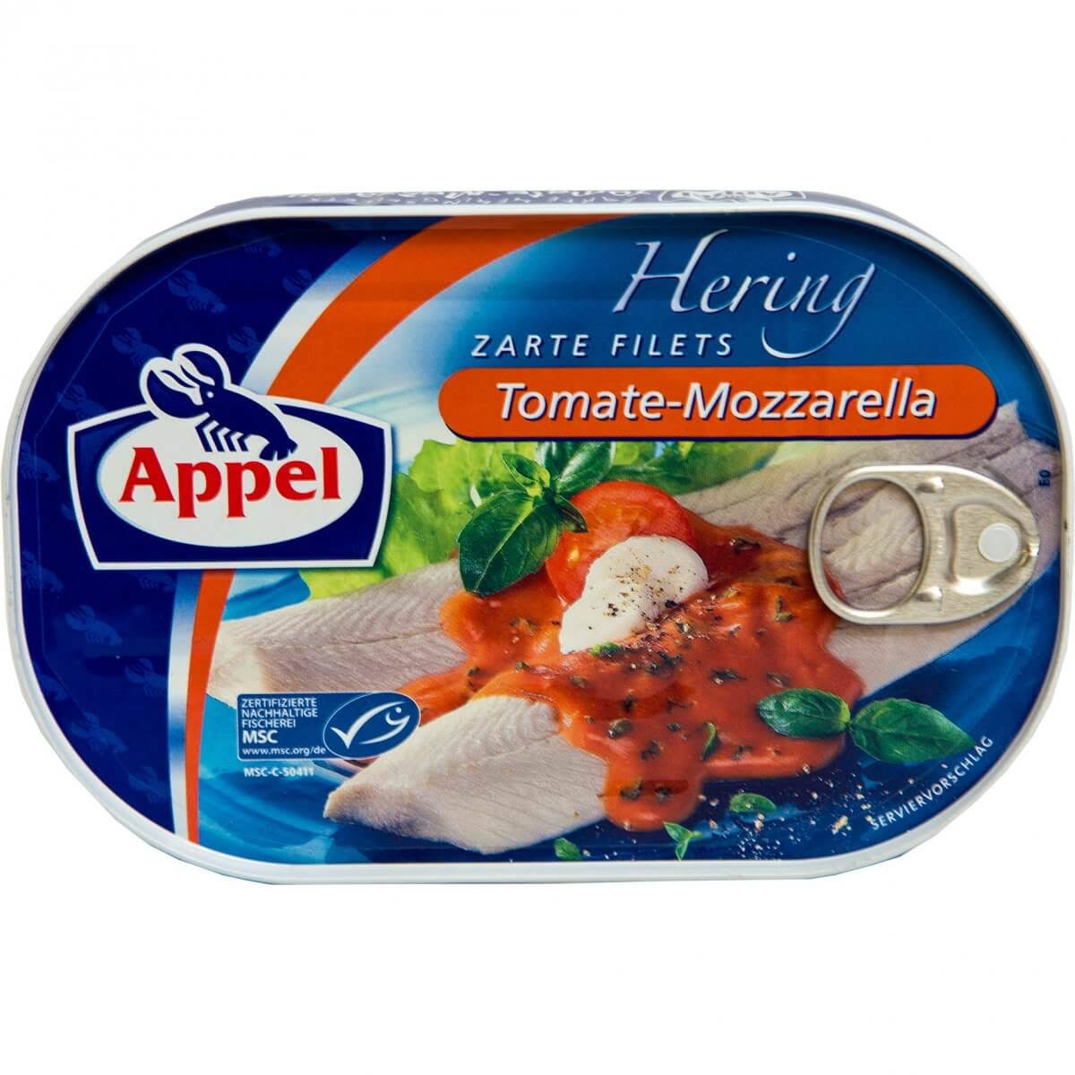 Appel Herring Zarte Filets Tomate-Mozzarella 200g