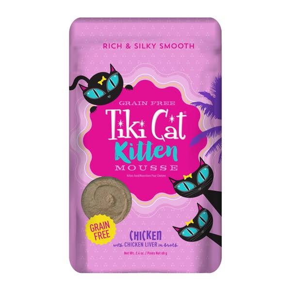 Tiki Cat Velvet Mousse Kitten Chicken Liver Wet Food, 2.4 oz.