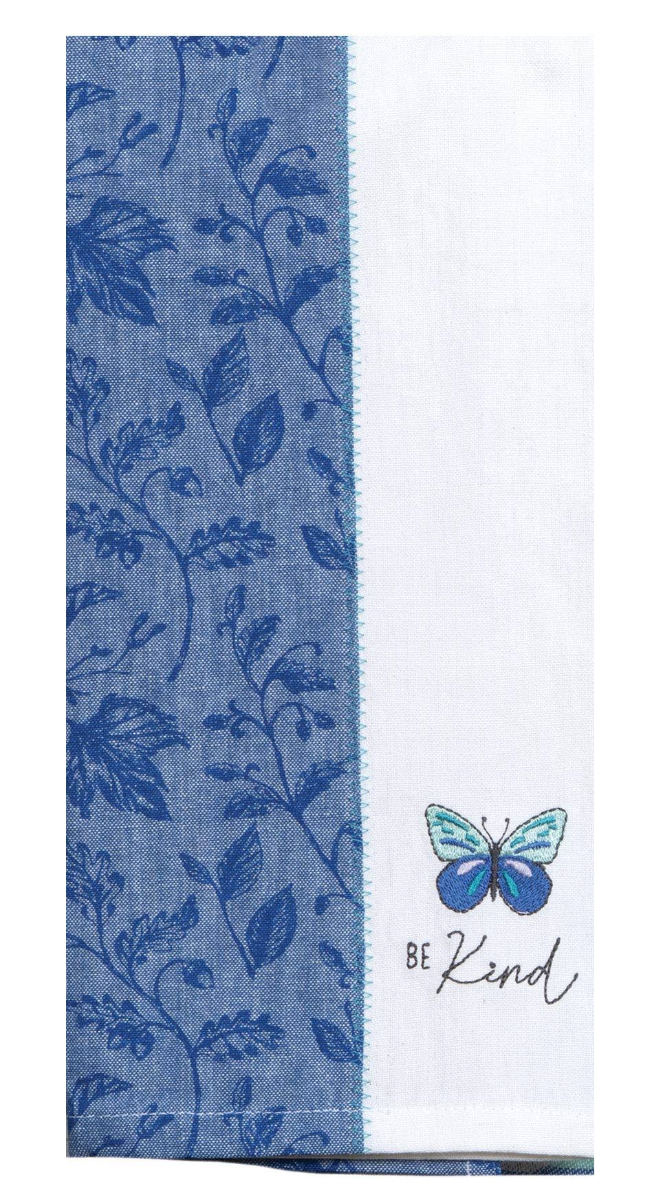 Kay Dee Designs Blue 'Be Kind' Butterfly Tea Towel - Set of Two 18 x 28