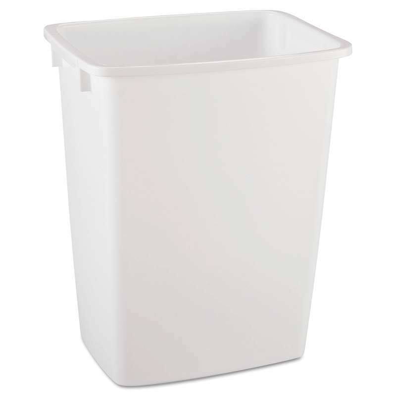 Rubbermaid Open-Top Wastebasket - White, Plastic, 9gal