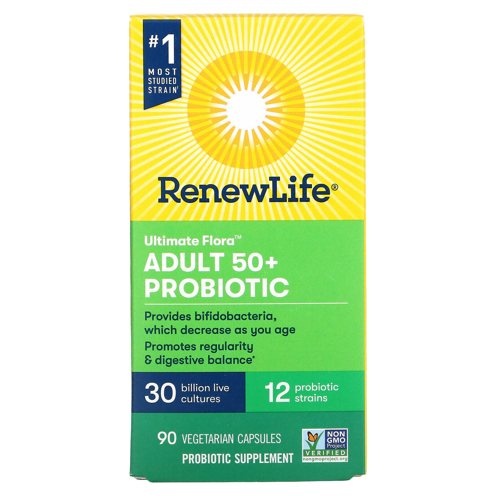 Renew Life Ultimate Flora Adult 50+ Probiotic 30 Billion CFU - 90