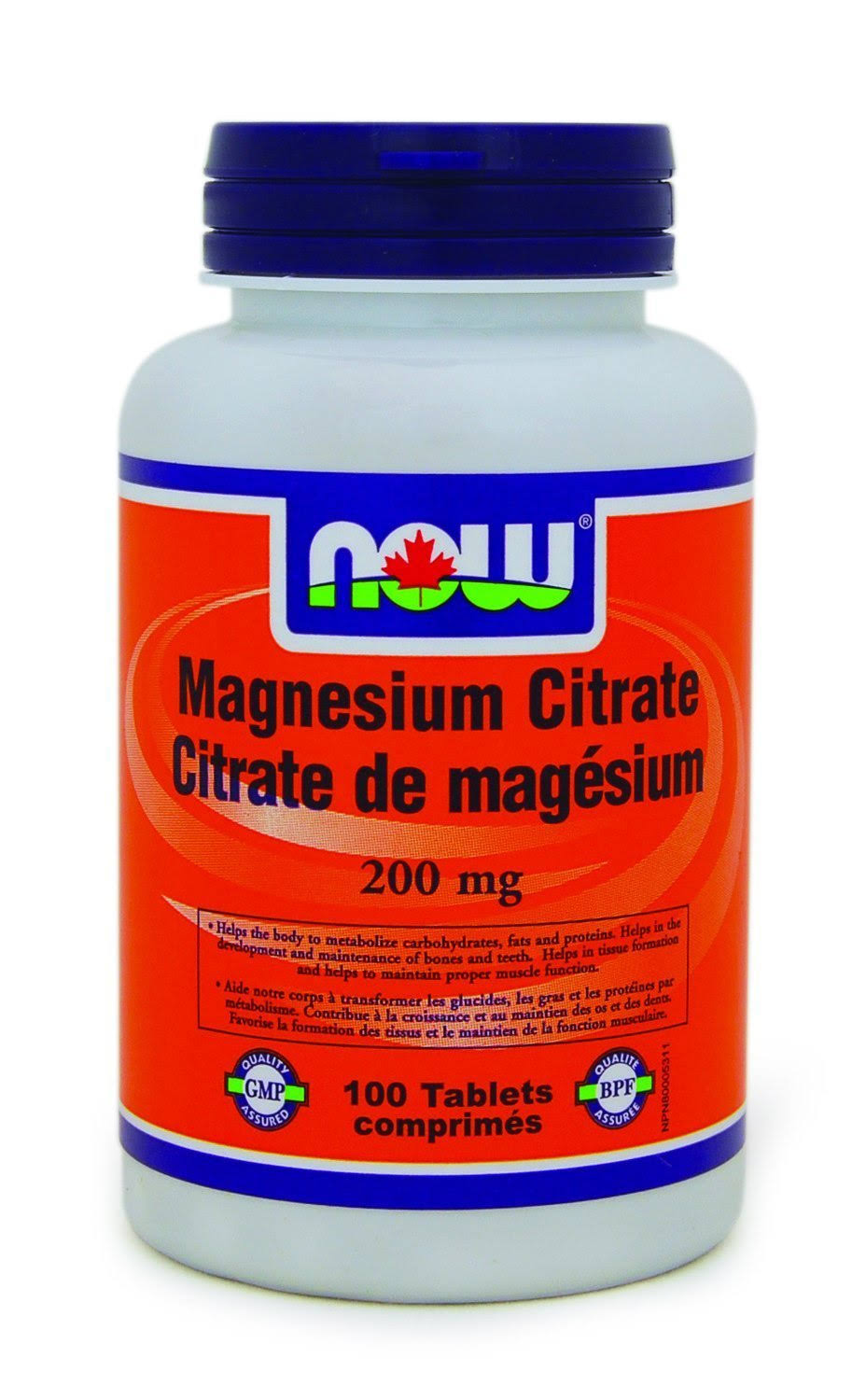 Now Foods Magnesium Citrate Dietary Supplement - 200mg, 100 Tablets